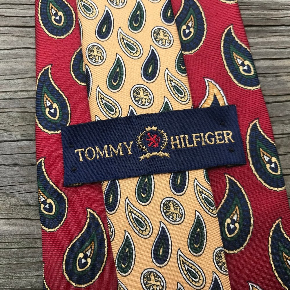 Tommy Hilfiger Men Tie 100% Italian Silk Classic N - Picture 5 of 9